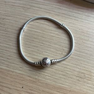 silver pandora bracelet with charm